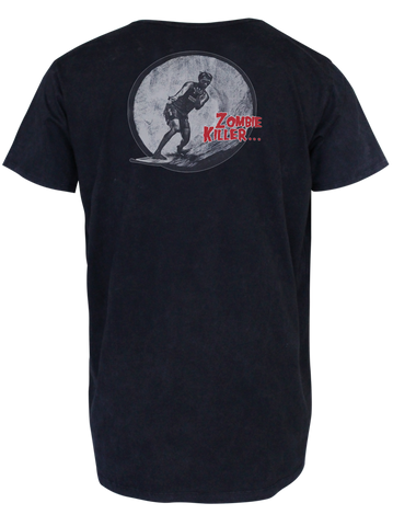 MEN T-SHIRT BLACK WASH ZOMBIE KILLER