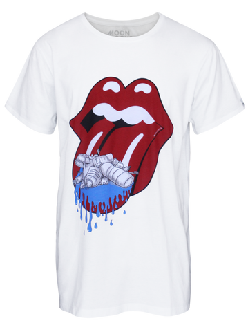 MEN T-SHIRT WHITE ROLLING PLASTIC